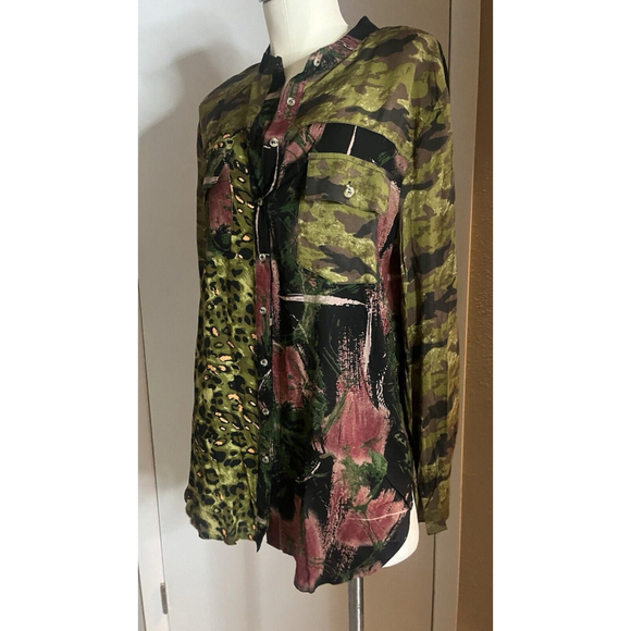 Women’s Dressy Camouflage Button Up Blouse By adore - Picture 6 of 16